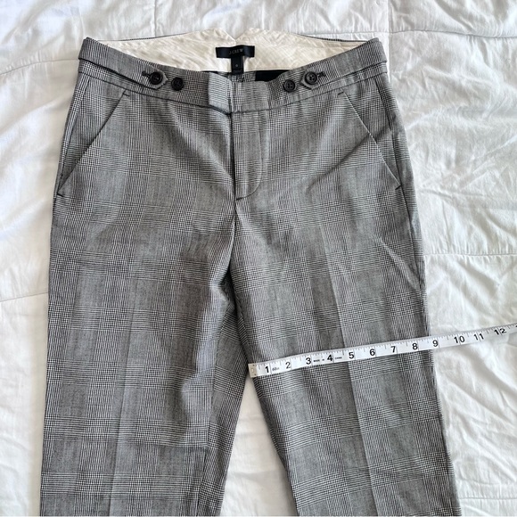 J. Crew Black/White Plaid Wool Dress Pants. Straight Leg. Mid-Rise. Size 0 - Picture 4 of 8